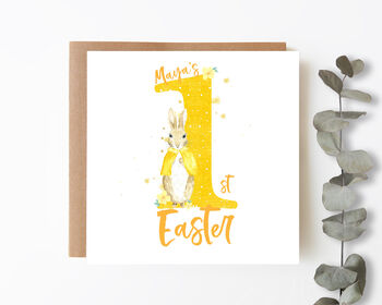 Personalised First Easter Card Yellow Rabbit, 6 of 6