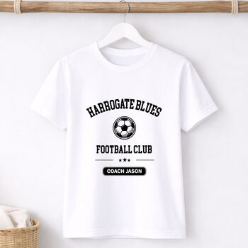 Personalised Football Club Coach T Shirt, 4 of 7