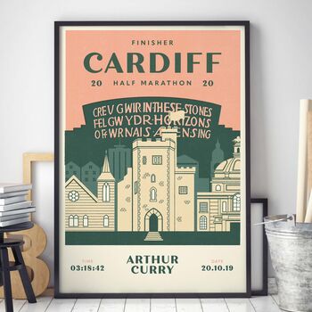 Personalised Cardiff Half Marathon Print, Unframed, 2 of 4