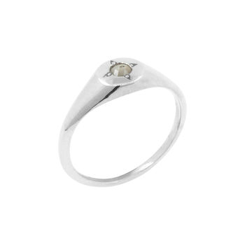 Diamond Mini Signet Ring, 7 of 8