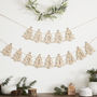 Wooden Tree Shaped Merry Christmas Bunting Decoration, thumbnail 1 of 3