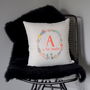 Personalised Kids Floral Wreath Initial Cushion, thumbnail 3 of 4