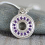 Pave Amethyst Necklace With Recycled Sterling Silver, thumbnail 1 of 5