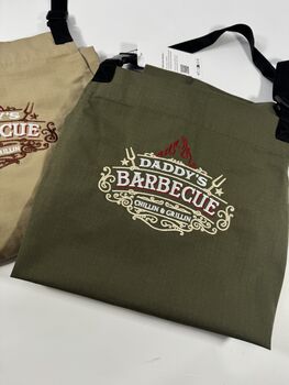 Daddy's Barbecue Embroidered Apron, 3 of 6
