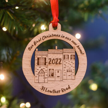 Personalised New Home Solid Wood Christmas Decoration, 10 of 12