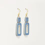 Blue And Cream Rectangle Earrings, thumbnail 5 of 7