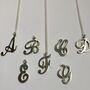 Sterling Silver Initial Necklace In A Romantic Script, thumbnail 3 of 8