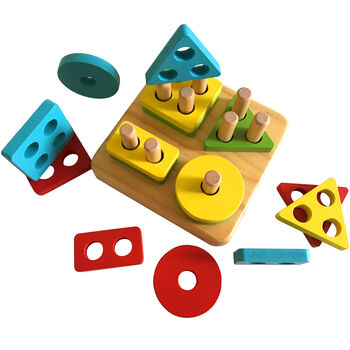 Wooden Stack And Learn Geometric Shape Puzzle, 4 of 10