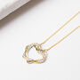 Crystal Encrusted Double Heart Pendant Necklace, thumbnail 4 of 9
