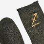 Women's Glitter Socks Black Gold Zodiac Sagittarius, thumbnail 4 of 5