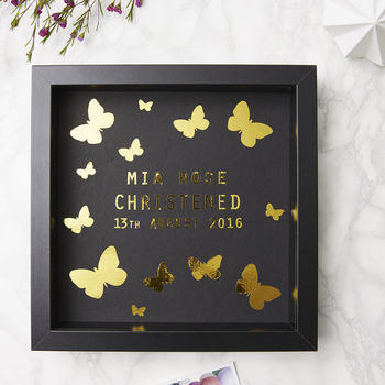 Personalised Butterfly Framed Christening Print, 3 of 5