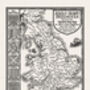 Anglo Saxon Britain Map Hand Drawn Fine Art Print, thumbnail 7 of 12