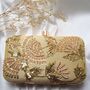 Amina Golden Silk Embroidered Clutch, thumbnail 1 of 2