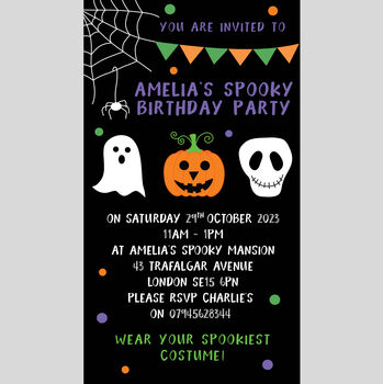 Personalised Halloween Digital Party Invitations, 2 of 2