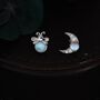 Sterling Silver Mismatched Firefly And Moon Stud Earrings, thumbnail 7 of 12