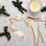 Luxury Christmas Pyjama Gift Set For Her With Eye Mask And Satin Hair Bow In Black And White, thumbnail 7 of 11