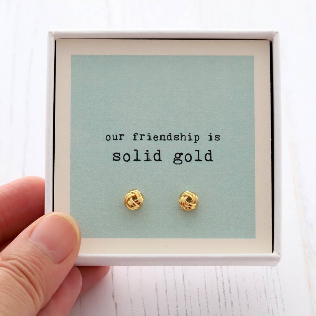 Gold 'friendship' Knot Earrings By Attic | notonthehighstreet.com