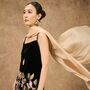 100% Mulberry Silk Scarf Champagne Gold In Gift Box, thumbnail 6 of 7