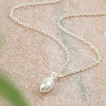 Little Acorn Silver, Fine Solid Gold Or Rose Gold Necklace, 2 of 10