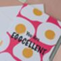 You Are Eggcellent Greeting Card – Pink With Eggs – Blank Inside, thumbnail 2 of 4