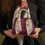 Floral Engravings Mini Plum Tote, thumbnail 6 of 7