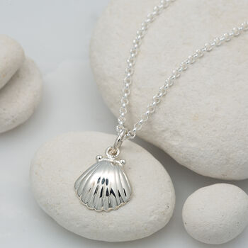 Clam Shell Necklace, Sterling Silver Or Gold Plated, 5 of 11