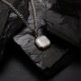Silver Moonstone Pendant With Engraving, White Quartz Stone Necklace, thumbnail 1 of 10