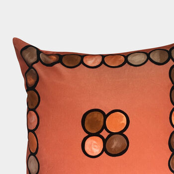 Ombre Circle Velvet Cushion Coral, 3 of 3