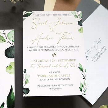 Botanical Trifold Wedding Invitations, 4 of 10