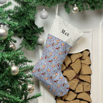 Personalised Cats Christmas Stocking In Blue, 4 of 7