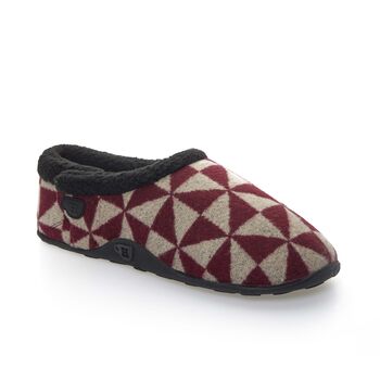 Ronnie Burgundy Geometric Pattern Mens Slippers Indoor/Garden Shoes, 6 of 10