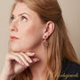 Red Garnet Statement Drop Stud Gold Silver Earrings, thumbnail 4 of 9