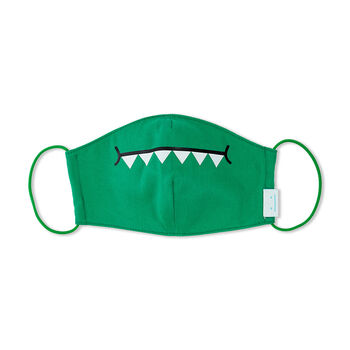 Green Toothy Dinosaur Adult Face Mask, 3 of 4