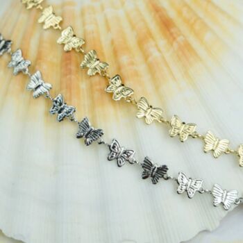 Silver Plated Butterfly Charm Stacking Bracelet, 5 of 5