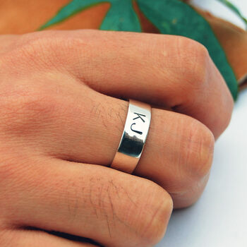 Men's Silver Personalised Eternity Ring, 4 of 12
