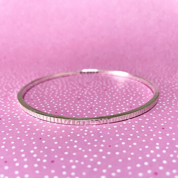 Linear Sterling Silver Square Bangle, 3 of 3