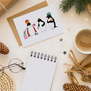 'We Three Pengwingkings' Penguin Christmas Cards, 9 of 10