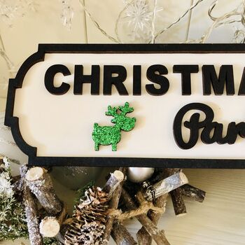 Personalised Surname Christmas Vintage Style Roadsign, 6 of 9