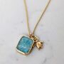 The Duo Amazonite Necklace, Gold Plated, thumbnail 6 of 10