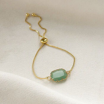 18k Gold Aventurine Slider Bracelet, 2 of 3