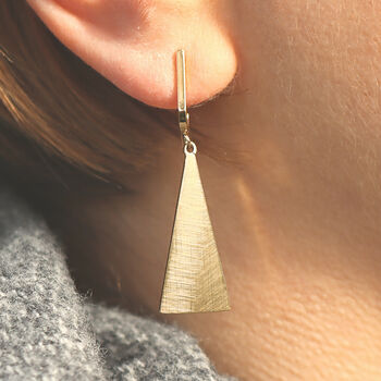 Triangle Earrings 18k Geometric Jewellery, 4 of 7