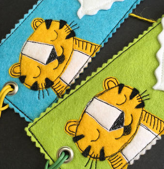 Personalised Happy Tiger Name Bookmark For Children, 6 of 7