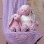 Personalised Lilac Toffee Moon Blanket And Jellycat Blossom Bunny, thumbnail 2 of 5