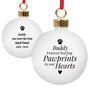 Personalised Pawprints Memorial Bauble, thumbnail 2 of 3