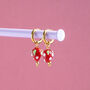 Glass Strawberry Huggie Hoops, thumbnail 4 of 7
