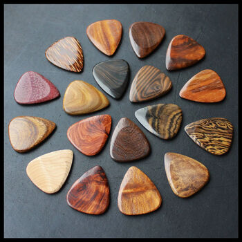 Father's Day Tray With 18 Exotic Timber Guitar Picks, 5 of 10