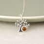 Sterling Silver Amber Tree Of Life Necklace, thumbnail 2 of 9