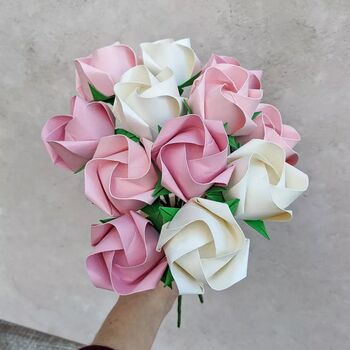 Pastel Origami Paper Roses Bouquet, 11 of 11