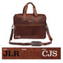Personalised Leather Classic Holdall In Brown Or Black, thumbnail 8 of 12