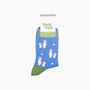 Llama Floral Bamboo Socks In Blue, thumbnail 4 of 4